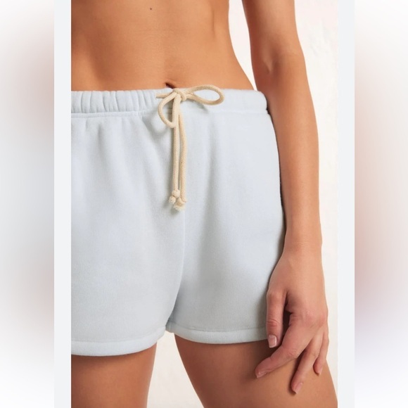 Z Supply Women’s Play On Fleece Shorts Size Small In Sky Blue - Picture 10 of 10